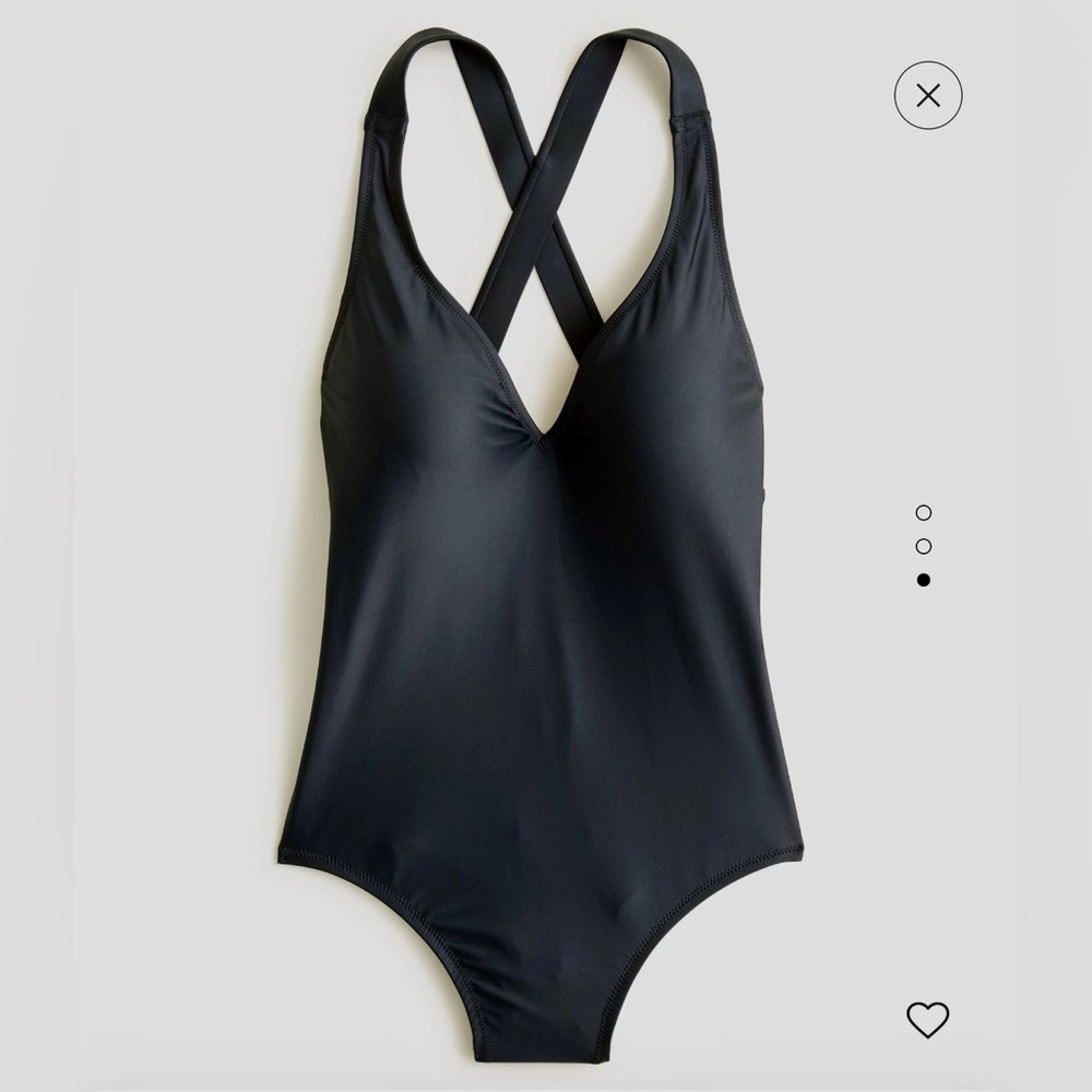 J crew high support cross back one-piece, black - size 10